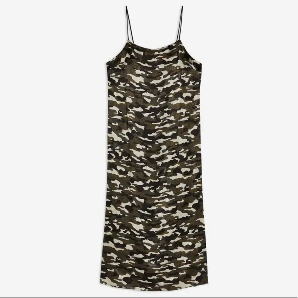 Topshop Camo Midi Slipdress
